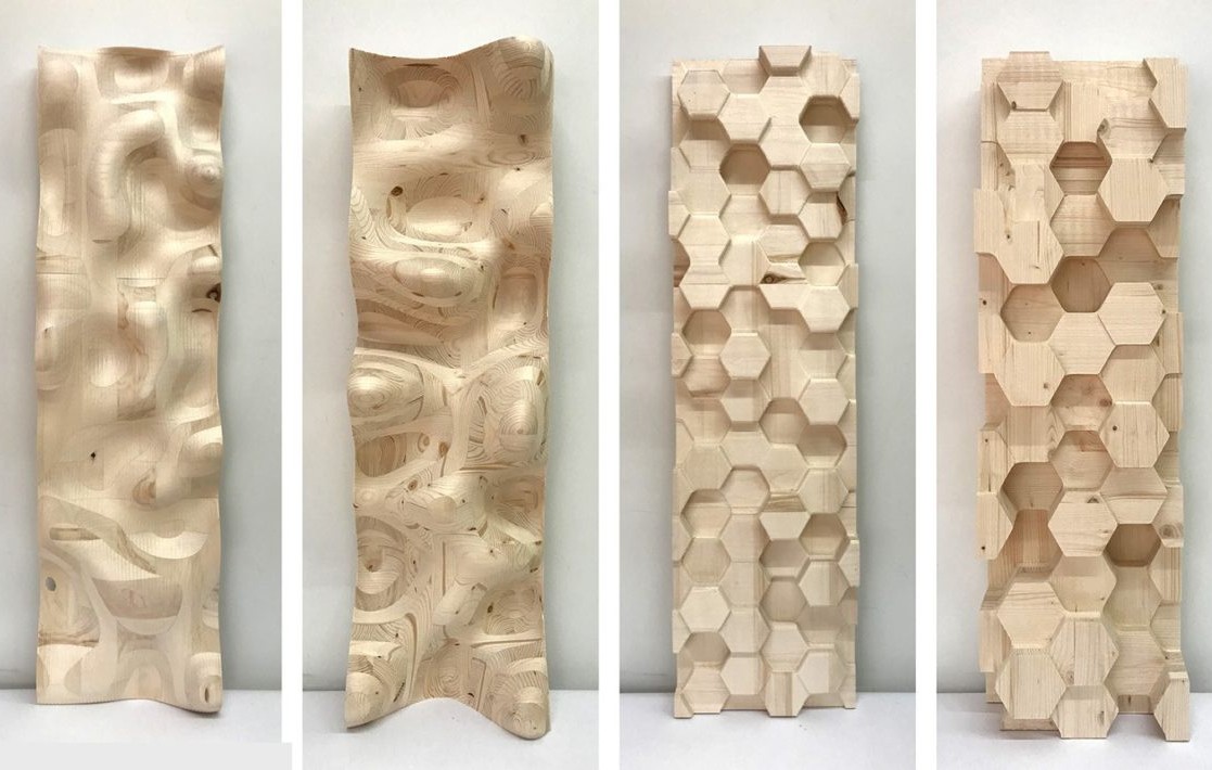 » Fabricación robótica: difusores de sonido de madera sólida para