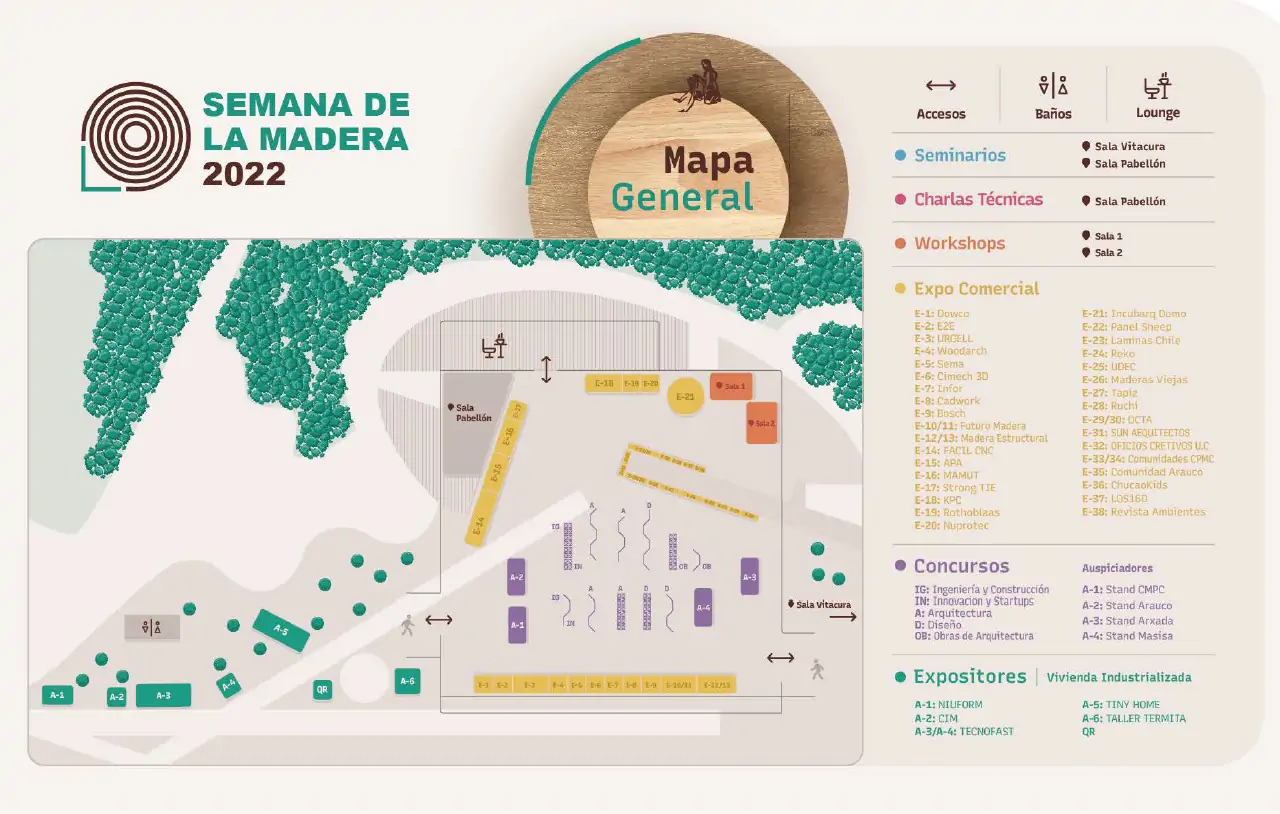 Madera21 da a conocer el mapa general de la XVII edición de la Semana de la Madera en el Parque Bicentenario de Vitacura - Madera21