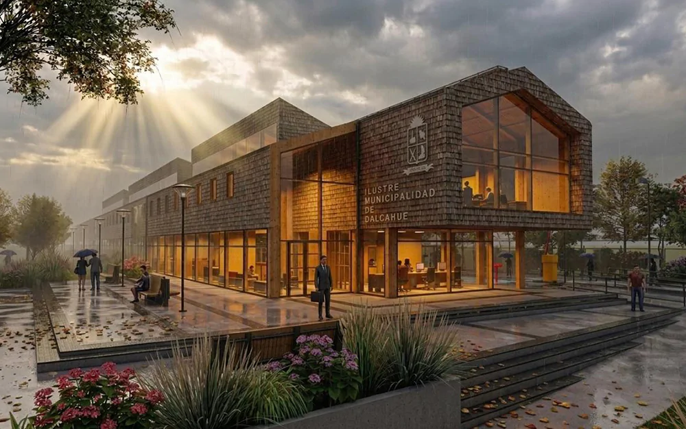 Dalcahue construye su nuevo Centro Cívico con estructura de madera laminada - Madera21