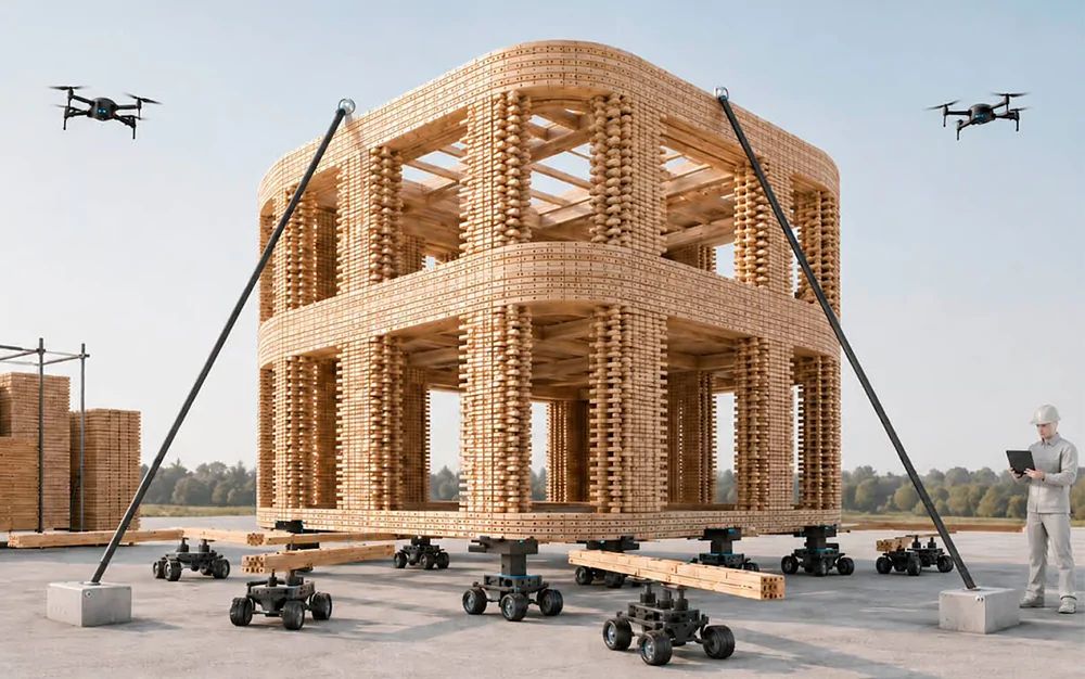 Robótica, drones y madera: innovación para nuevas formas de construir - Madera21