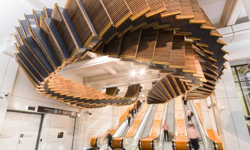 Escaleras mecánicas en madera
