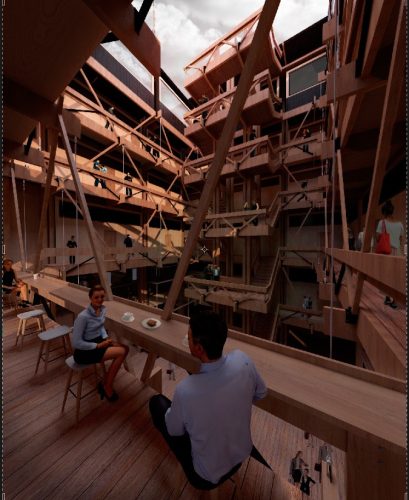 desde el interior del café