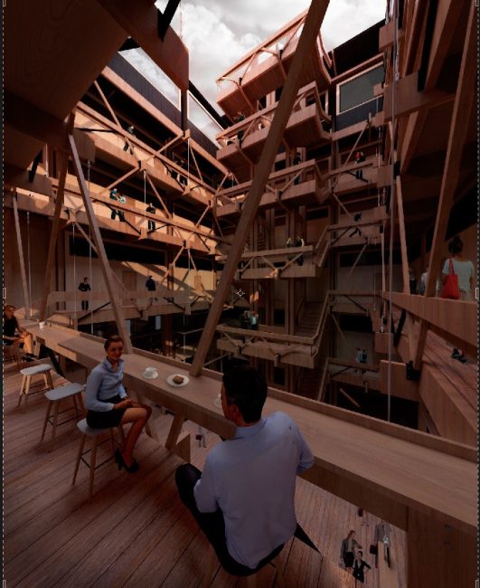 desde el interior del café